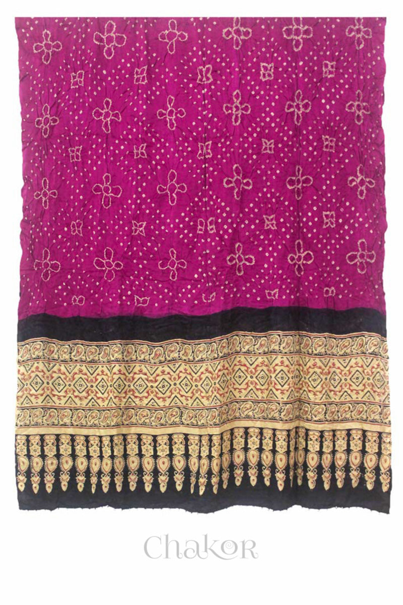 Coffee Brown Mashru Kurta Set Fabric with Bandhani Silk Dupatta