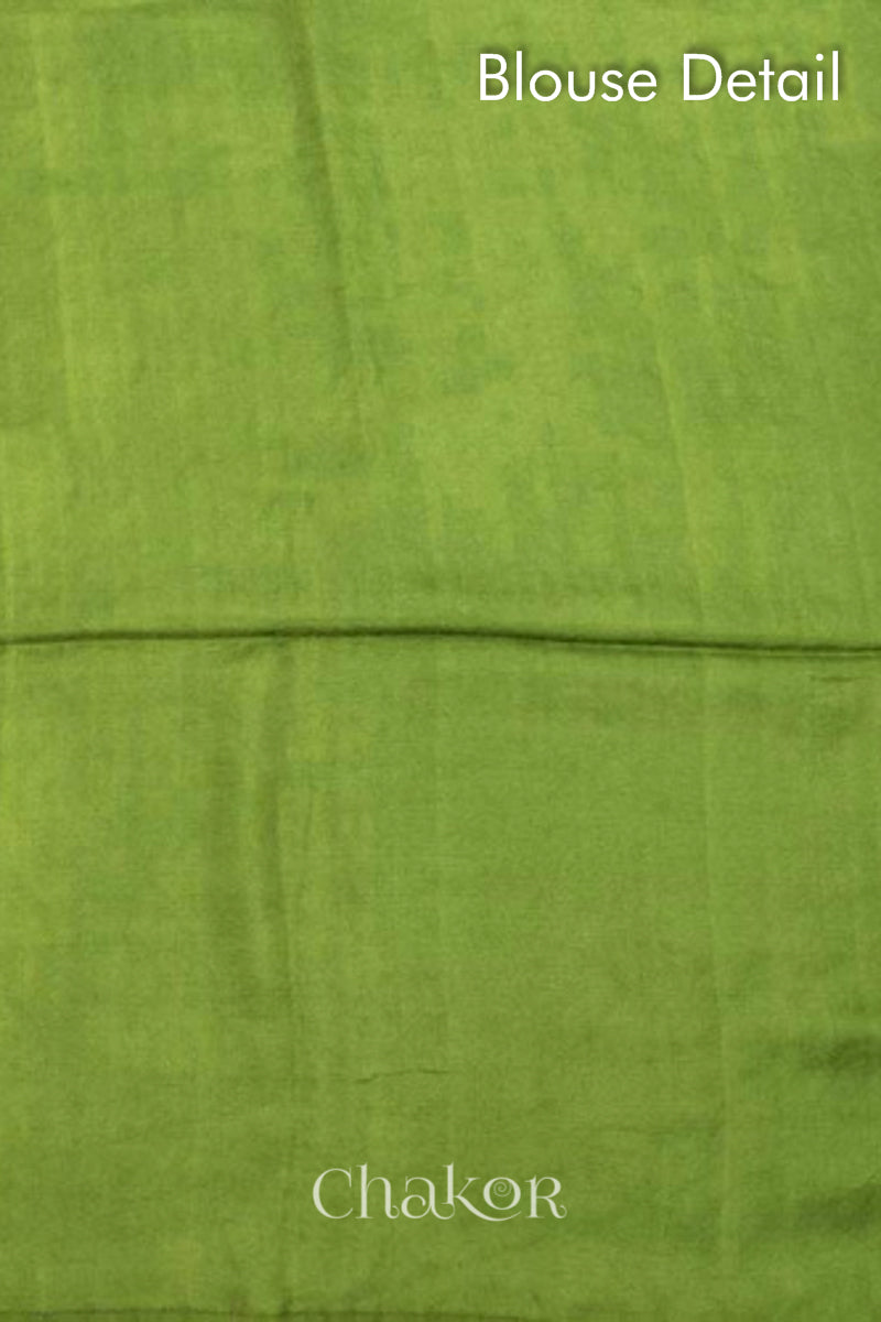 Chakor's traditional Green bandhani pure silk saree with sequins embroidery