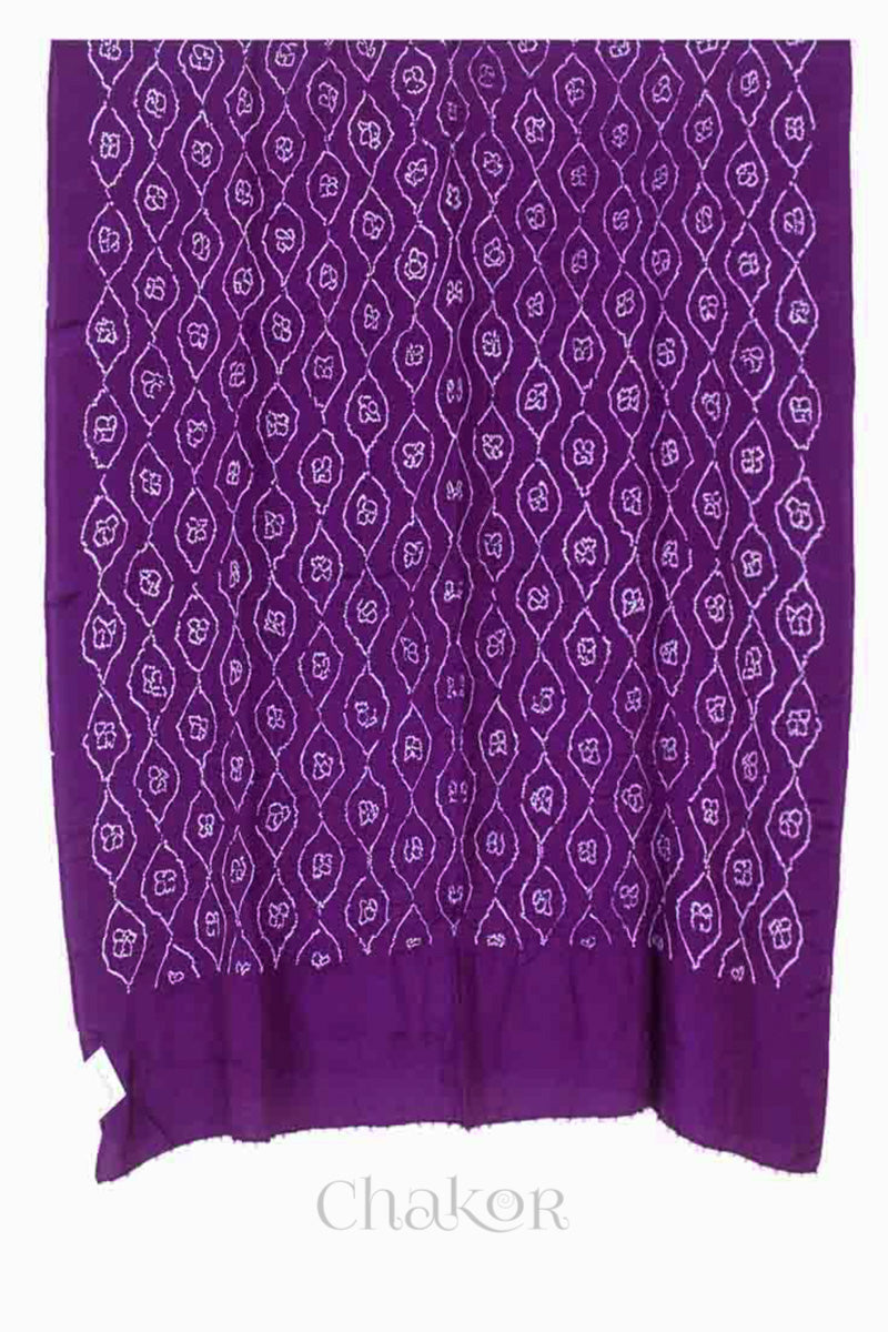 Wine Bandhani Mulberry Silk Dupatta