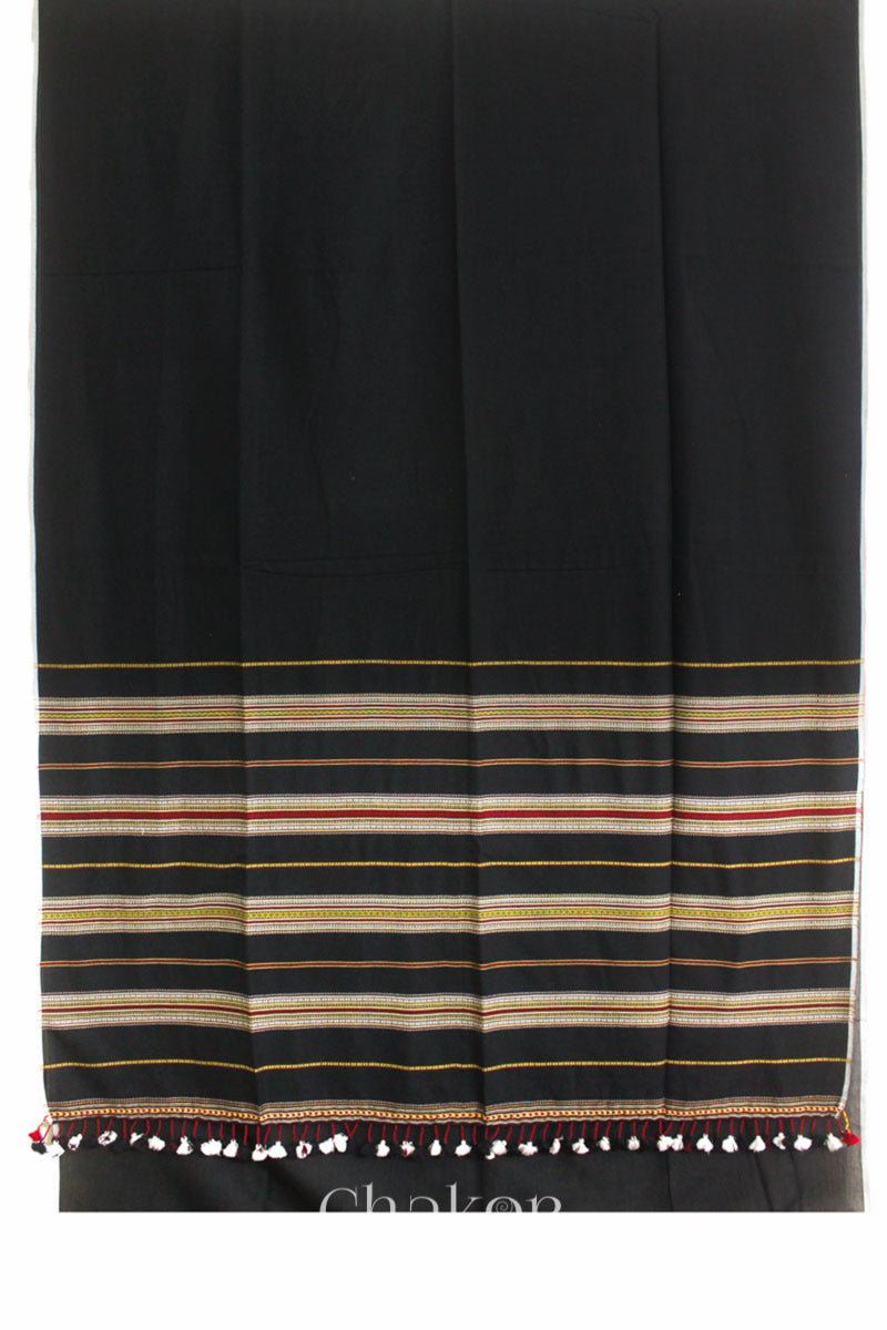 Handloom Black Bhujodi Cotton Saree by Chakor.