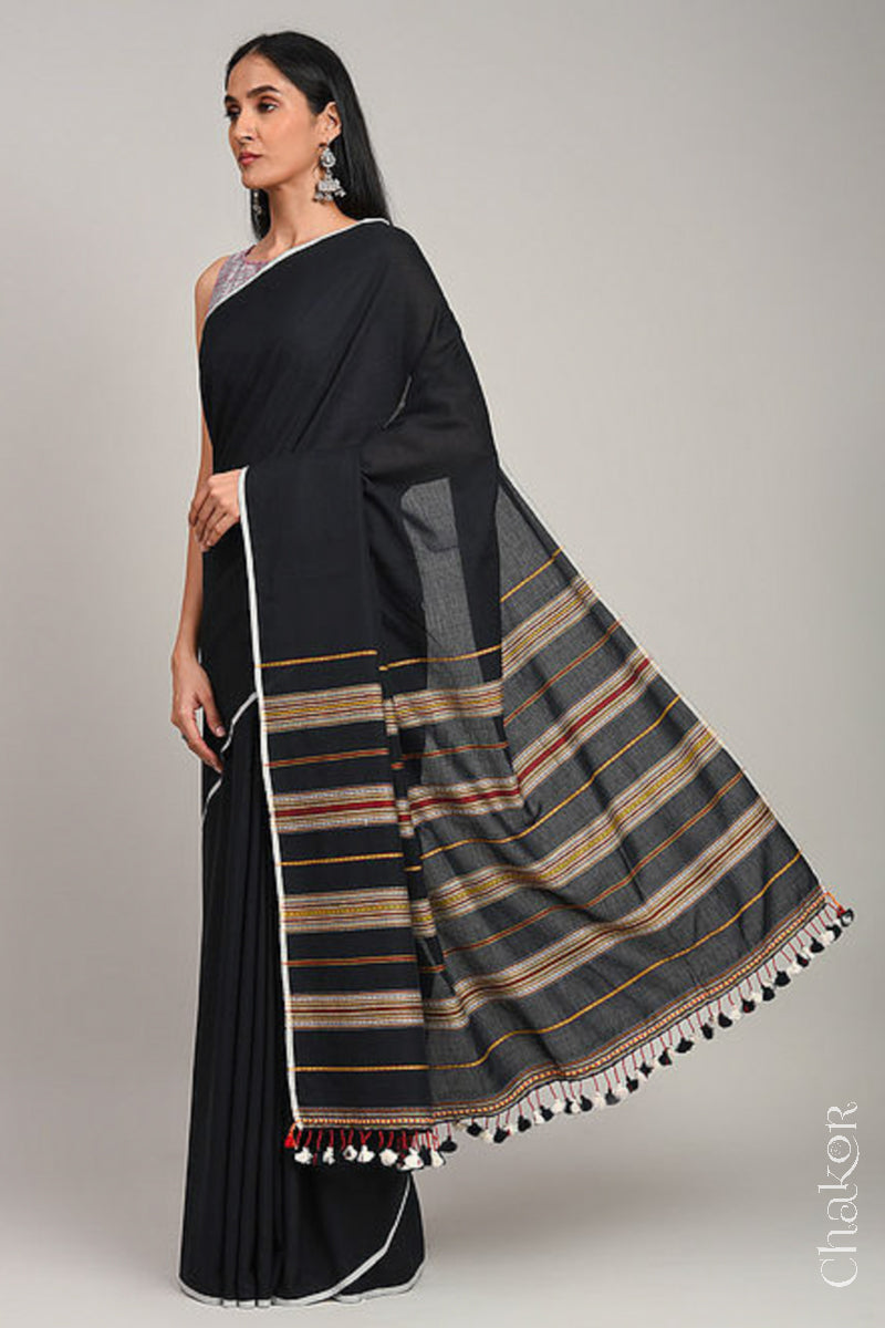 Black Bhujodi Cotton Saree