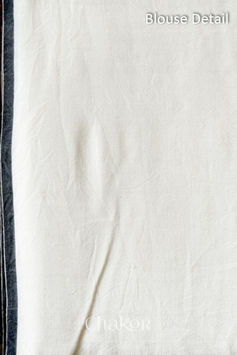 Off-white Bhujodi Cotton Saree