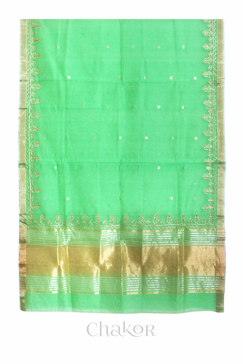 Green Chanderi Silk Cotton Dupatta