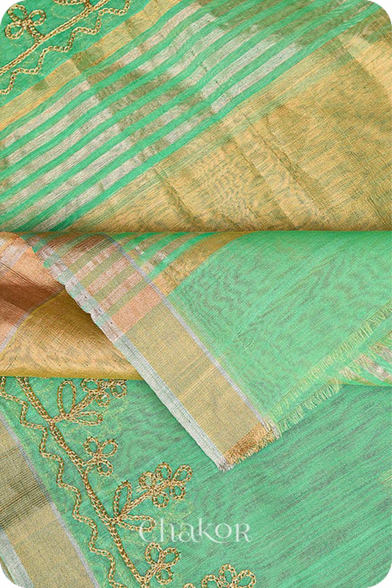 Green Chanderi Silk Cotton Dupatta