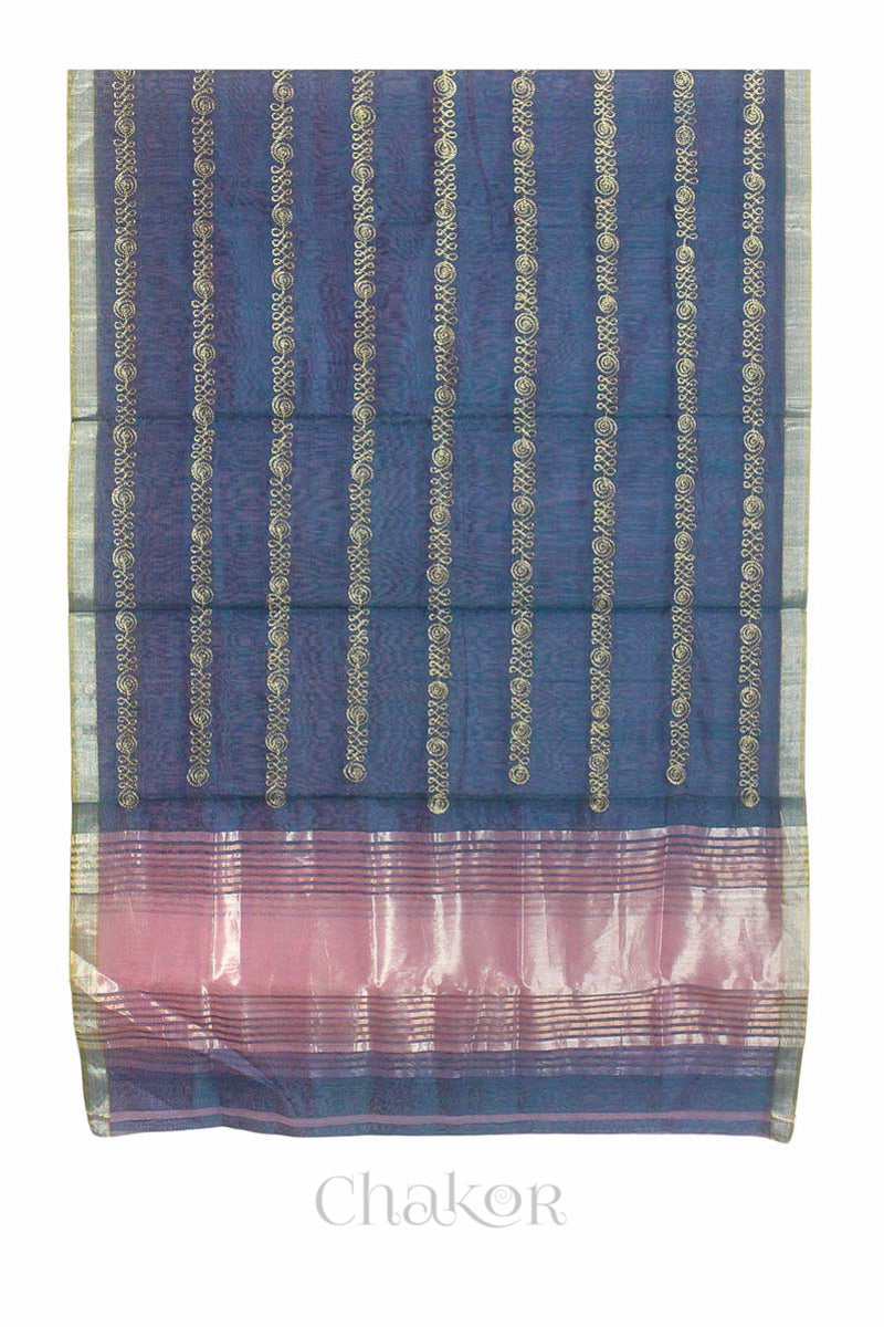Blue Chanderi Silk Cotton Dupatta