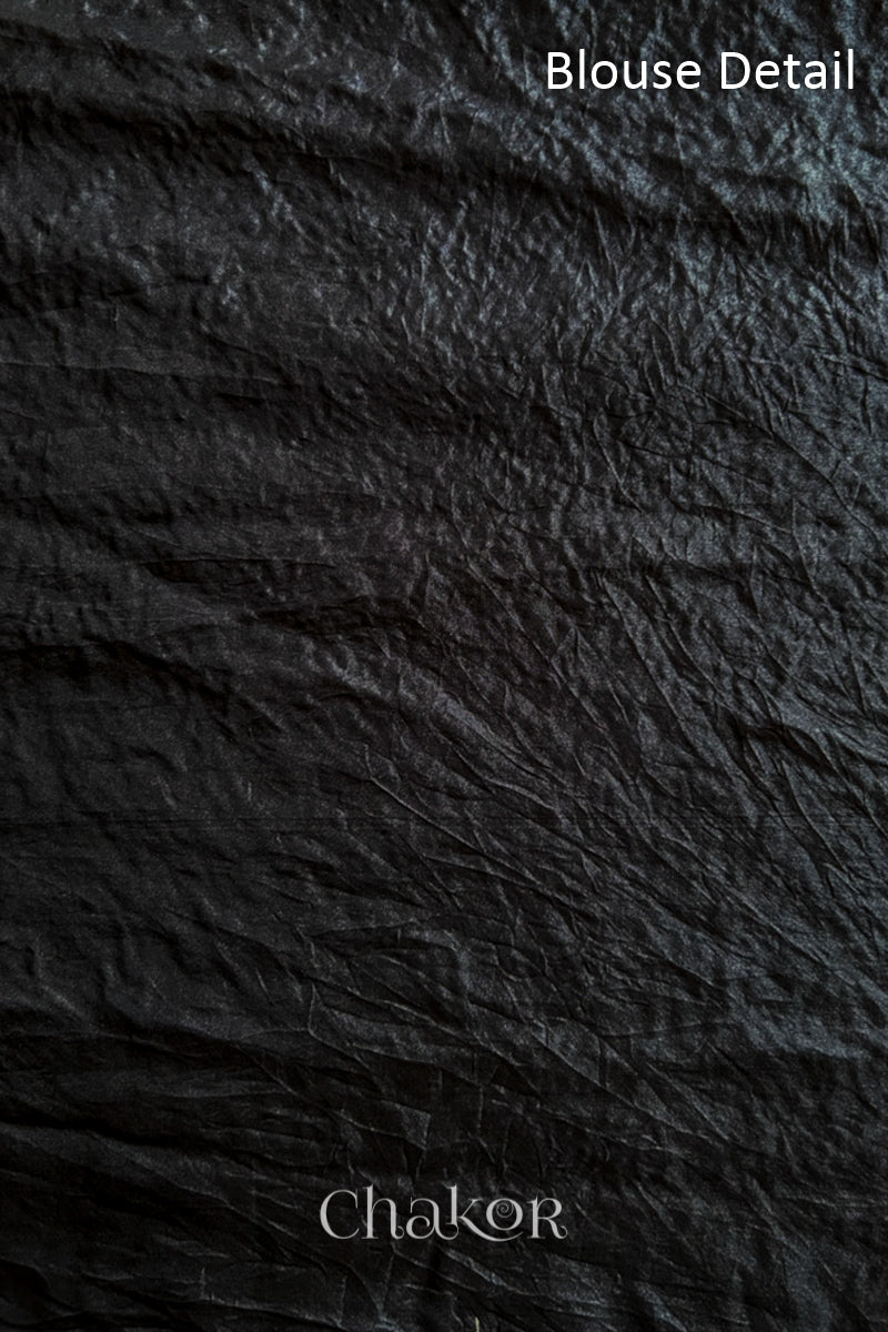 Black Bandhani Mulberry Silk Saree