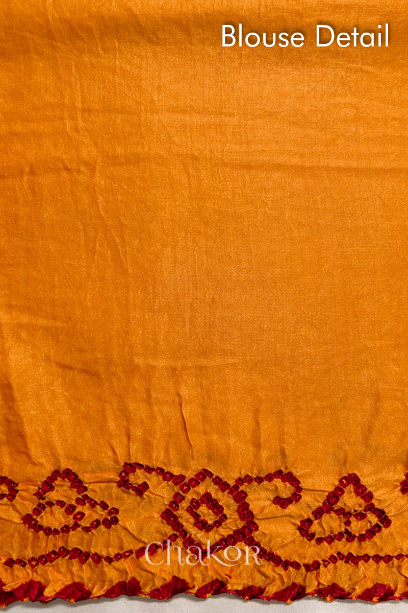 Yellow Bandhani Gaji Silk Saree