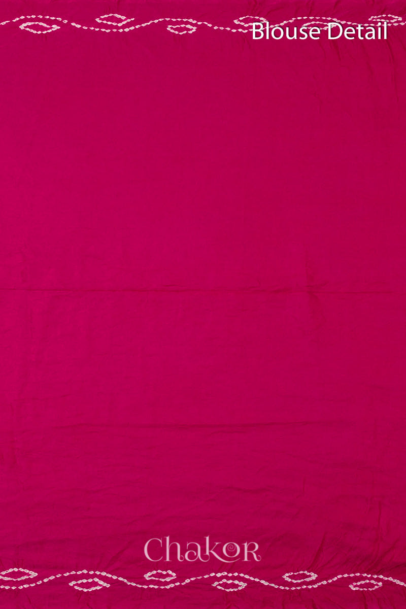 Pink Bandhani Gaji Silk Saree