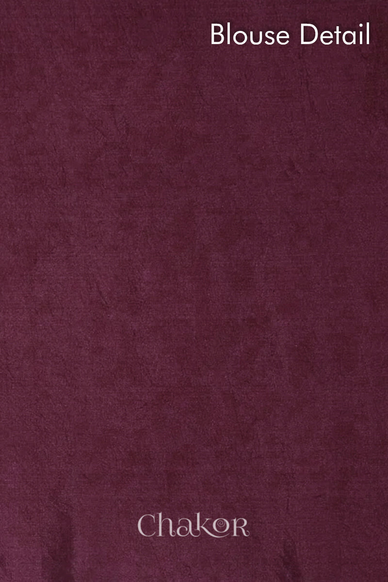 Maroon Bandhani Mulberry Silk Saree