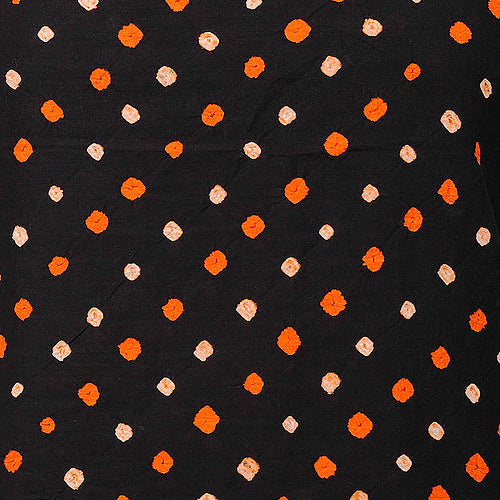 Black Bandhani Cotton Blouse Fabric