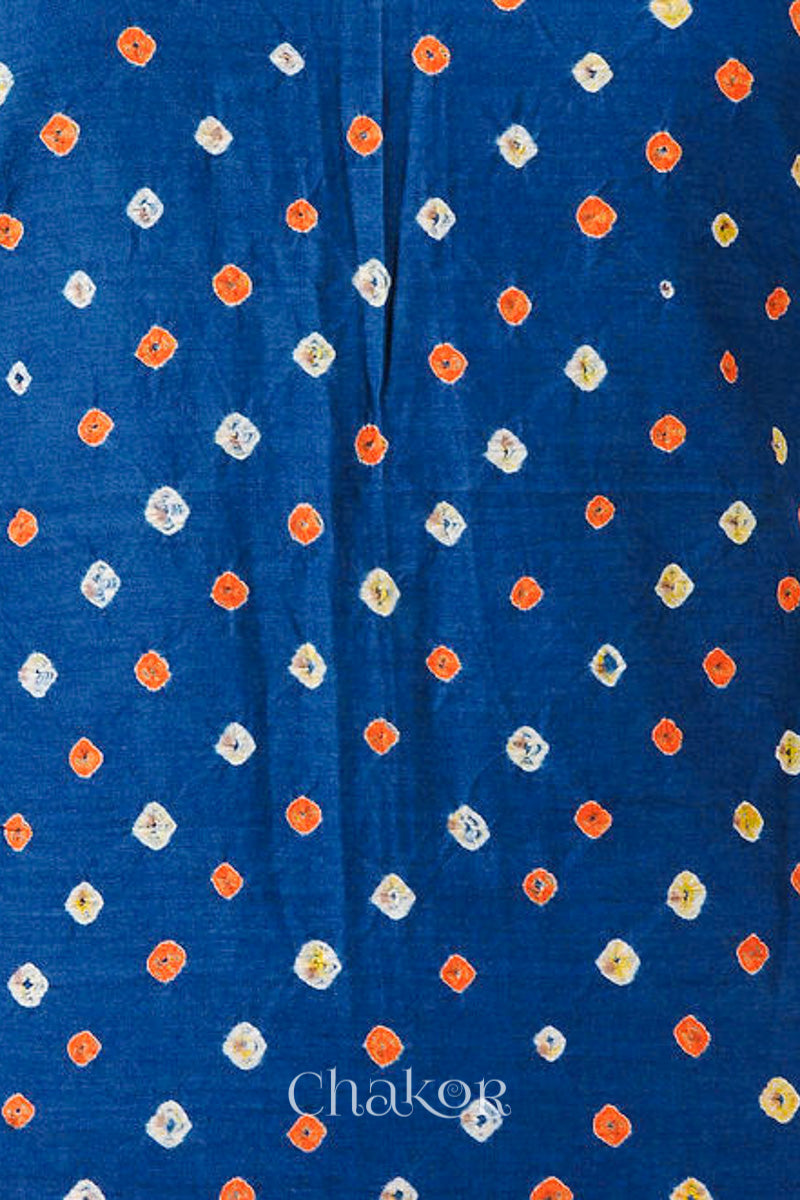 Indigo Bandhani Cotton Blouse Fabric