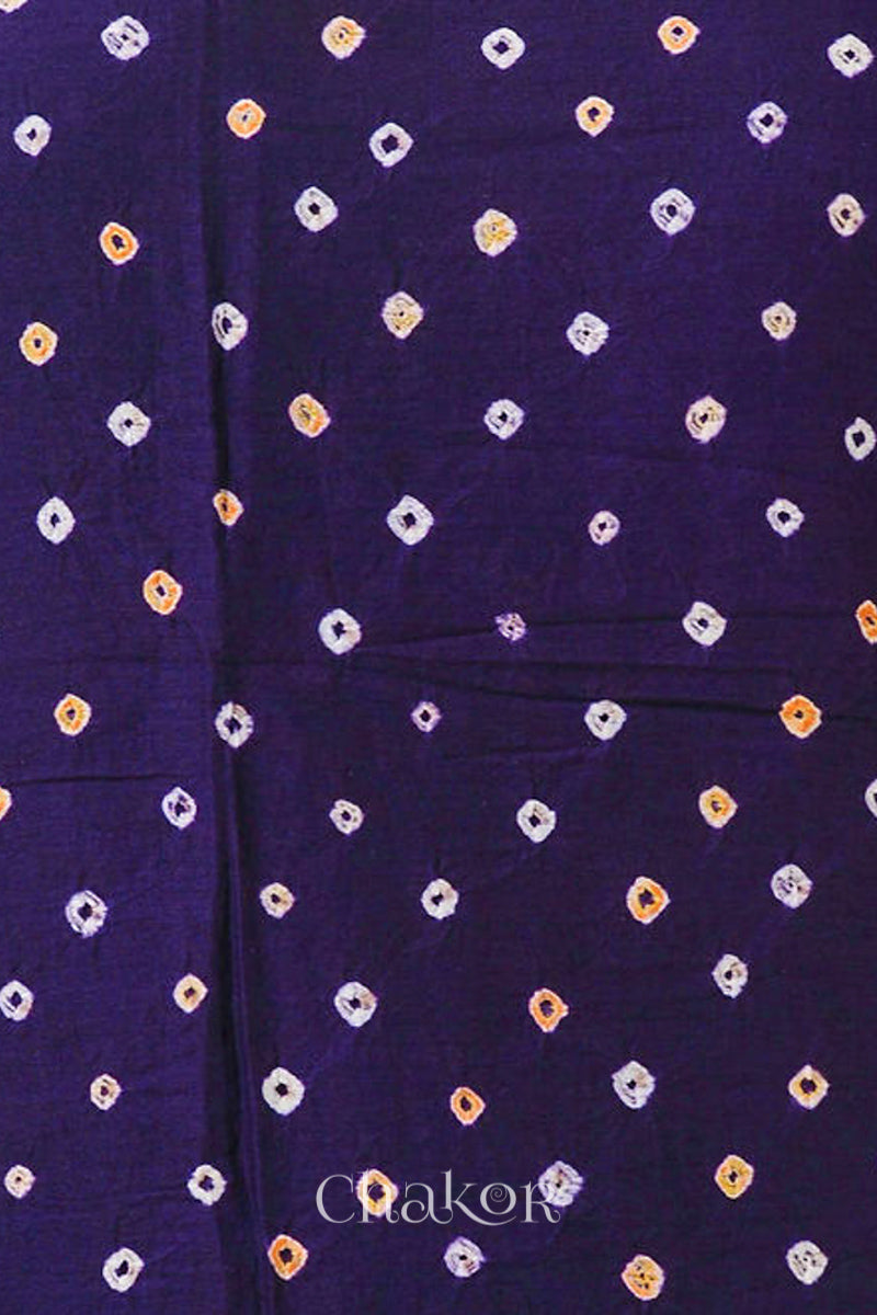 Purple Bandhani Cotton Blouse Fabric