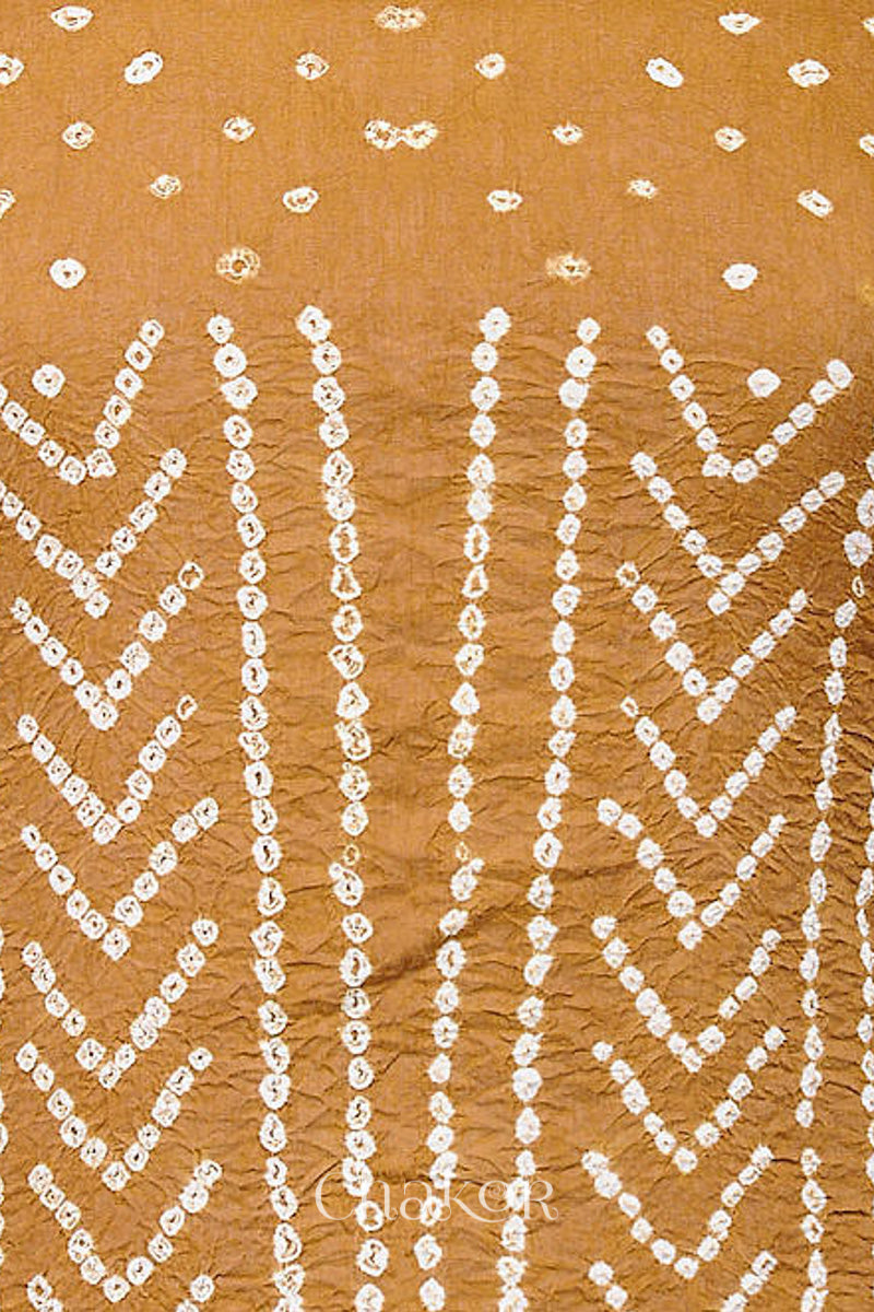 Mustard Bandhani Cotton Blouse Fabric