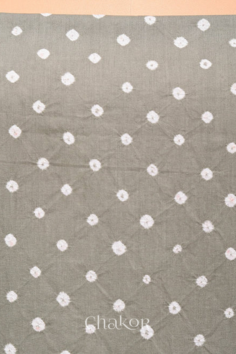 Grey Bandhani Cotton Bottom Fabric