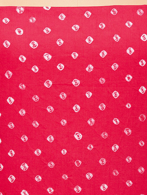 Pink Bandhani Cotton Bottom Fabric