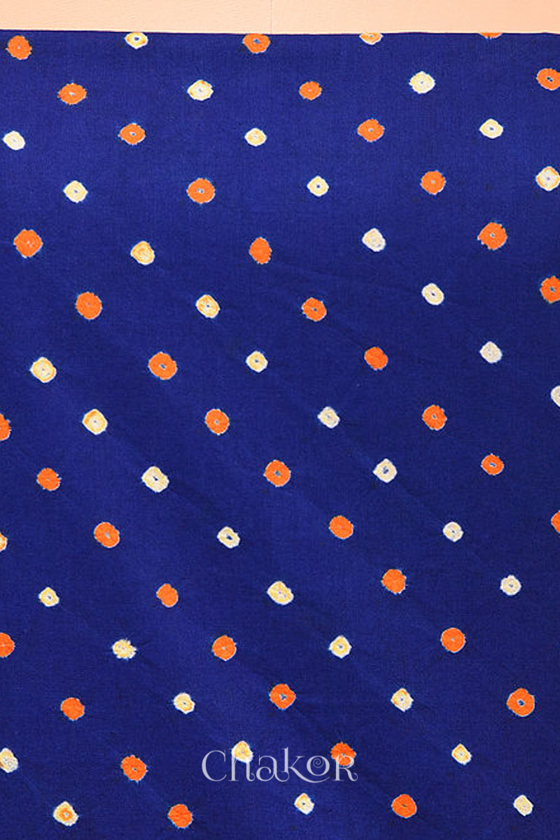 Navy Bandhani Cotton Bottom Fabric