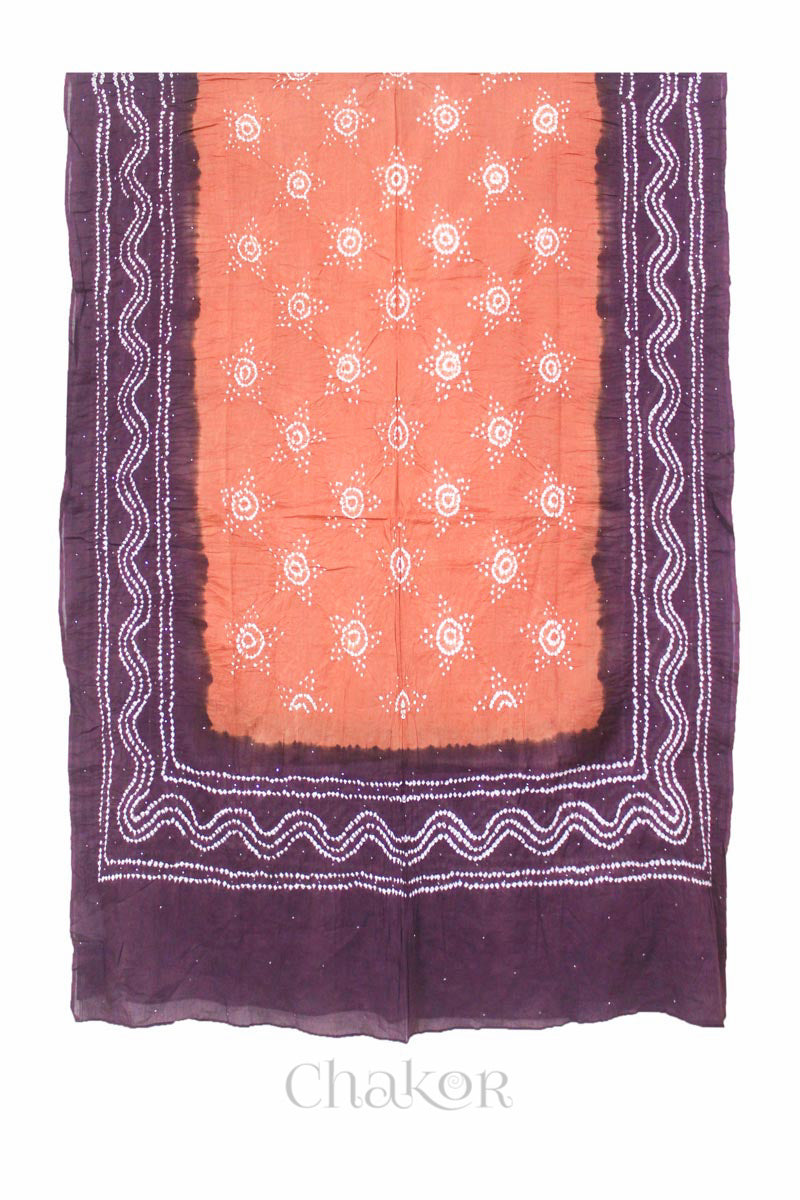 Rust Brown Bandhani Mul Cotton Dupatta