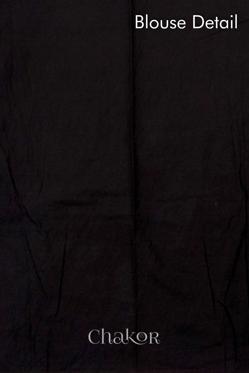 Handcrafted Black Indigo Bandhani Mul Cotton Saree by Chakor