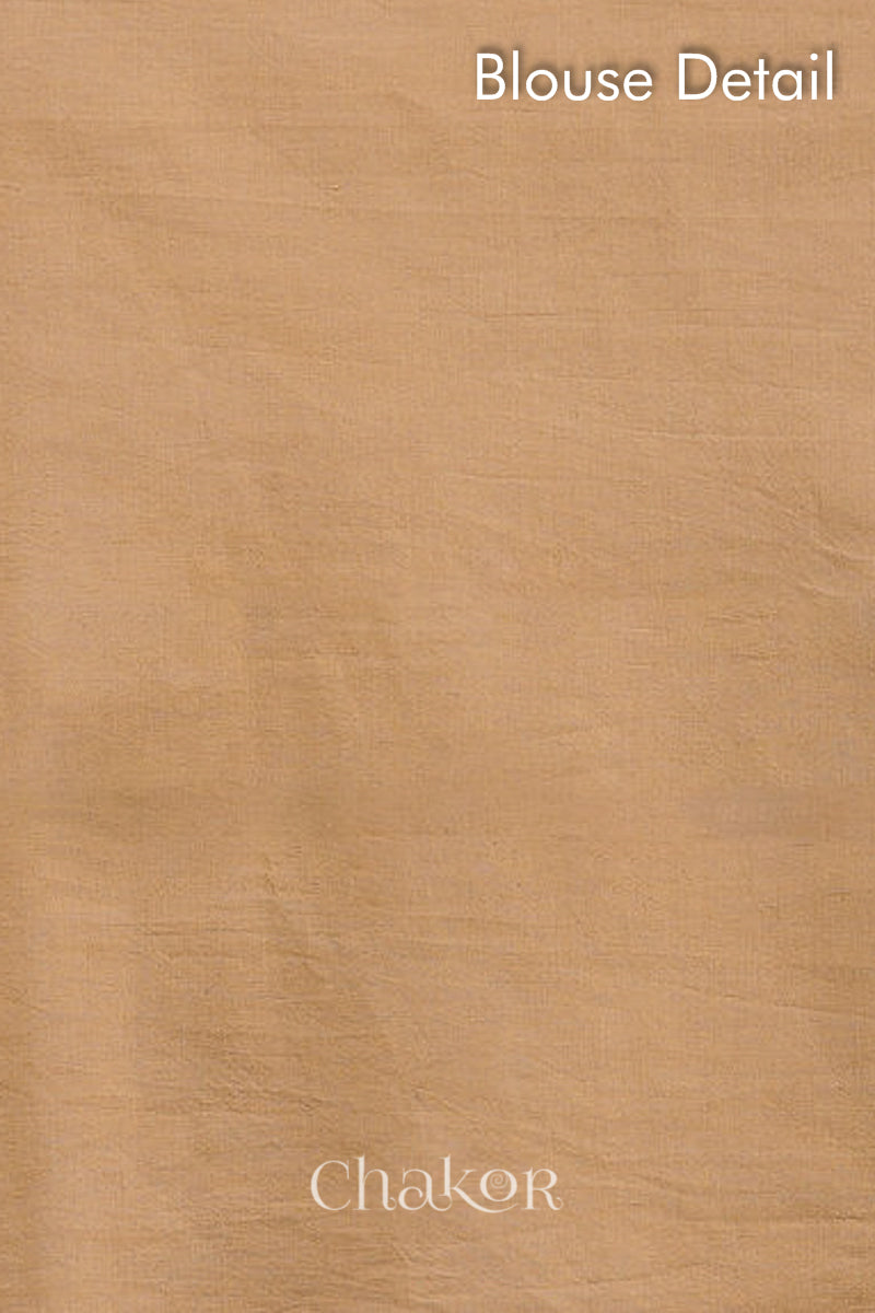 Handcrafted Beige Mehendi Green Bandhani Mul Cotton Saree by Chakor.