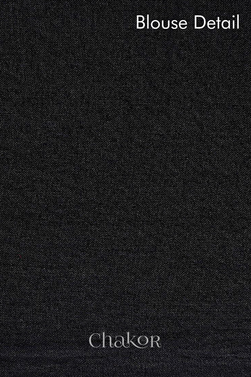 Traditional Black Mehendi Bandhani Mul Cotton Saree by Chakor.