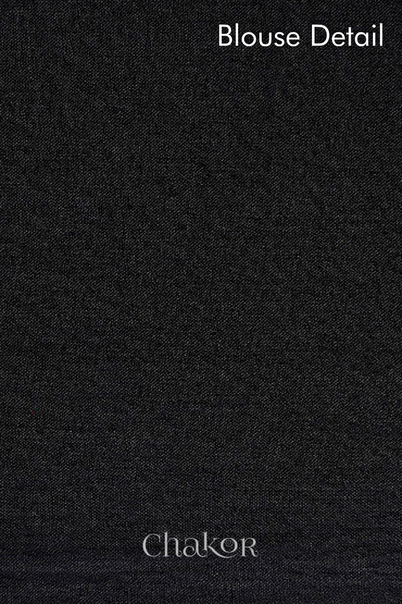 Traditional Black Indigo Bandhani Mul Cotton Saree by Chakor.