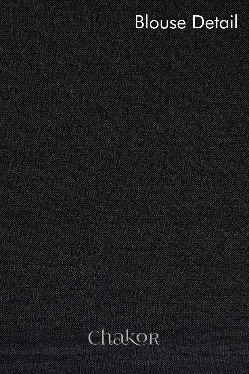 Traditional Black Red Bandhani Mul Cotton Saree by Chakor.