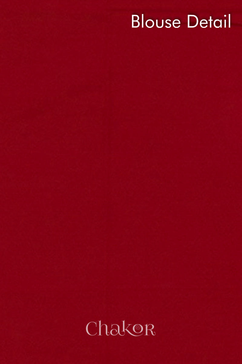 Traditional Maroon Orange Bandhani Mul Cotton Saree by Chakor.