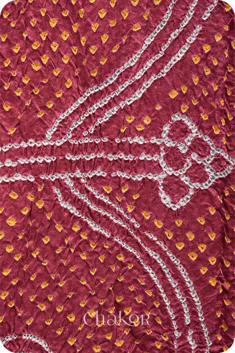 Dusty Red  Bandhani Gaji Silk Dupatta