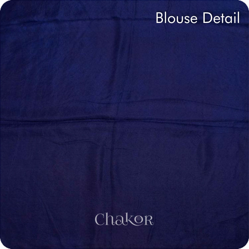 Chakor's traditional Navy pink bandhani pure silk saree with mukaish embroidery