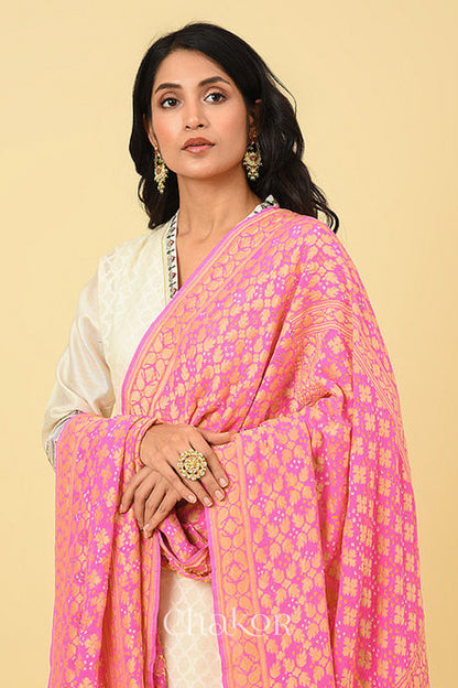 Pista Green Mashru Kurta Set Fabric with Bandhani Silk Dupatta | Kutch Tie Dye