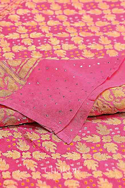 Pista Green Mashru Kurta Set Fabric with Bandhani Silk Dupatta | Kutch Tie Dye