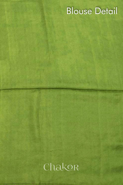 Chakor's traditional Green bandhani pure silk saree with sequins embroidery