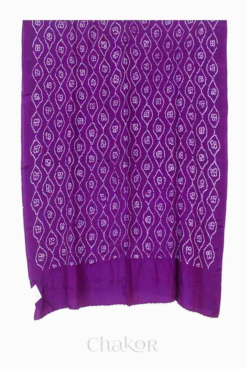 Wine Bandhani Mulberry Silk Dupatta