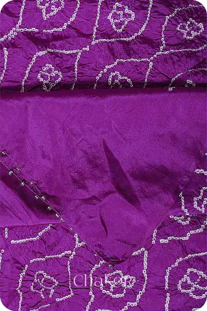 Wine Bandhani Mulberry Silk Dupatta