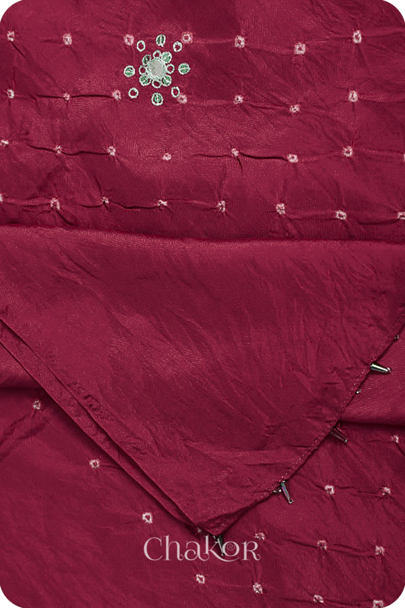 Pink  Bandhani Mulberry Silk Dupatta