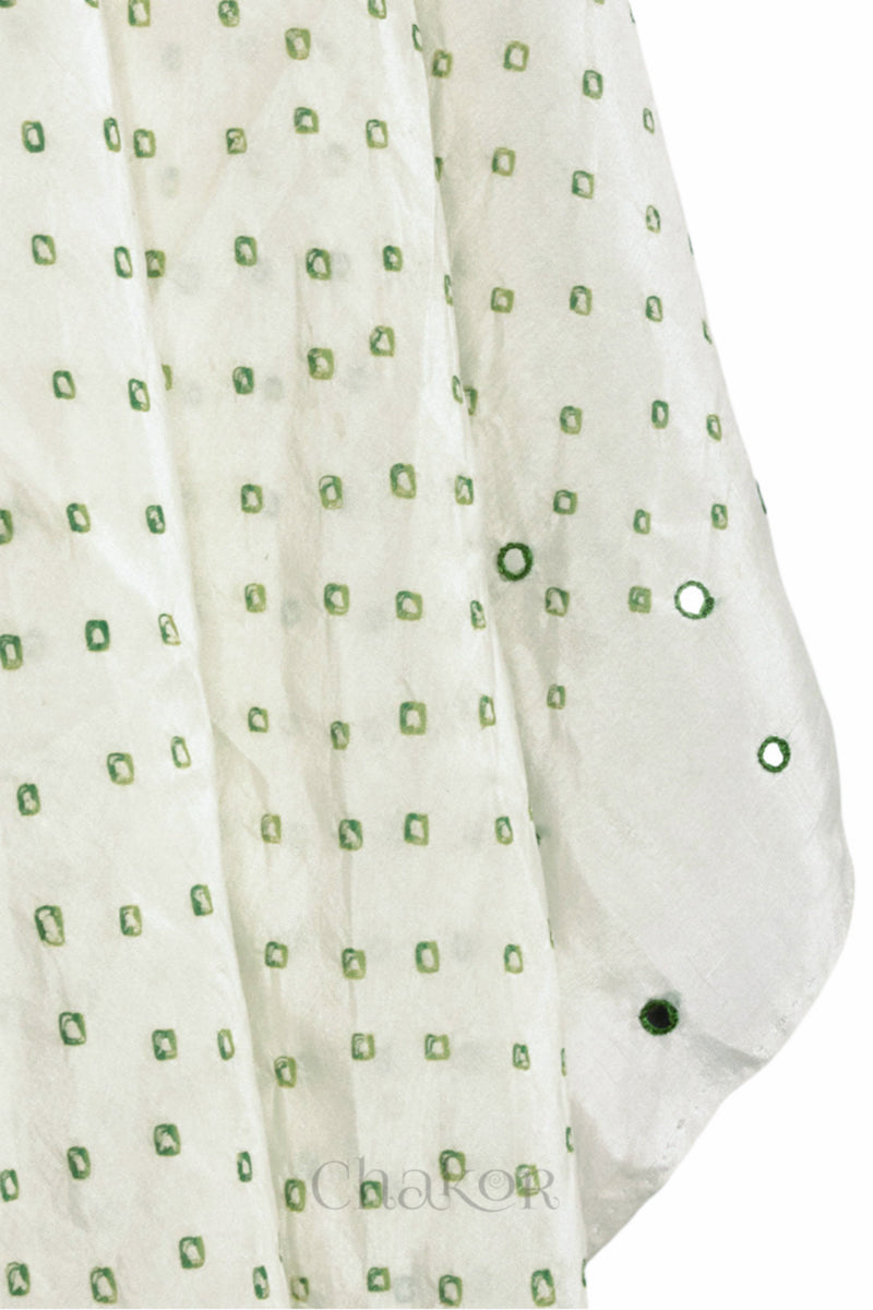 Offwhite Bandhani Mulberry Silk Dupatta