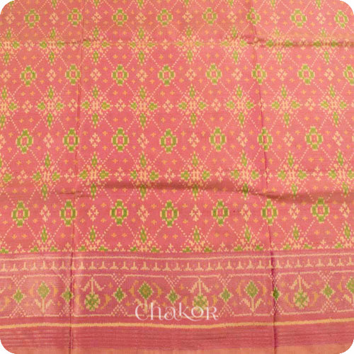 Coral Patola Mulberry Silk Saree