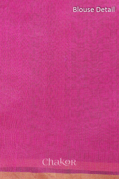 Chakor's Pink Handloom Silk Cotton Saree with woven tissue pallu & delicate sequin work buttis.