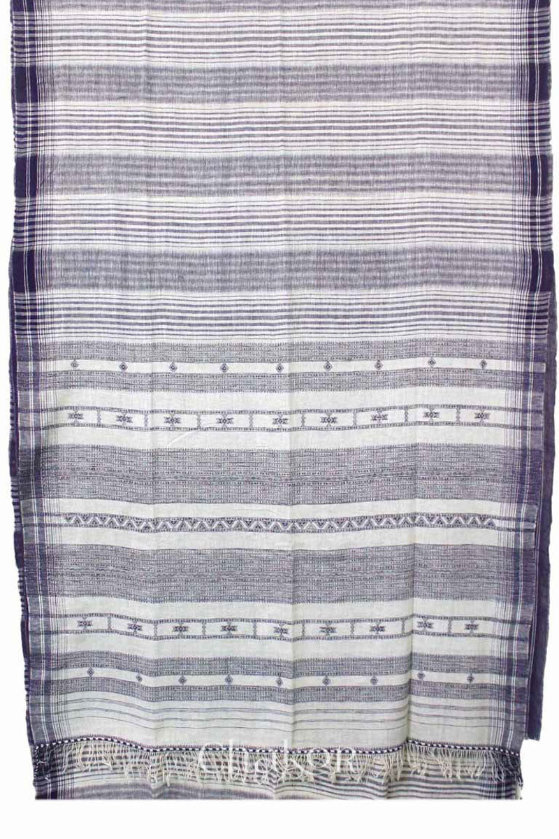 Handloom Off-white Bhujodi Kala Organic Cotton Saree by Chakor.