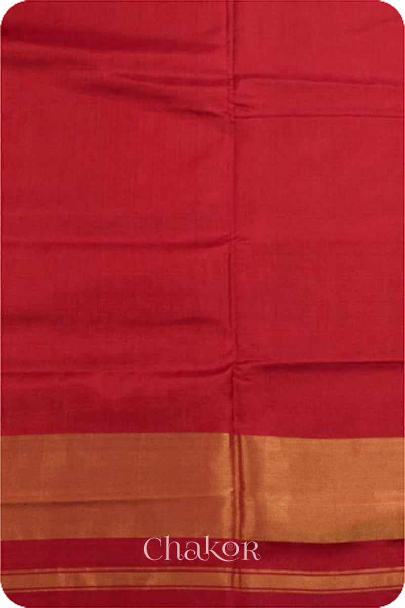 Purple Red Patola Mulberry Silk Saree