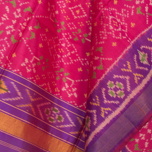 Pink Purple Patola Mulberry Silk Dupatta