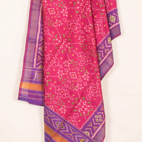 Pink Purple Patola Mulberry Silk Dupatta