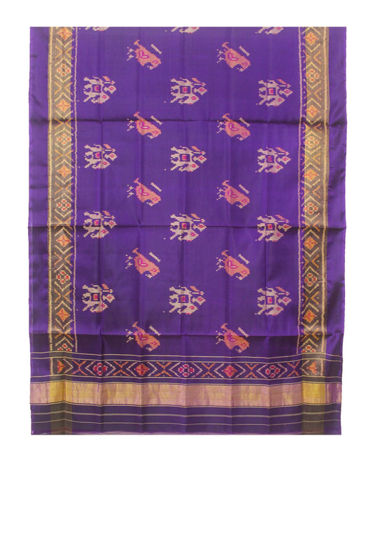 Purple Patola Mulberry Silk Dupatta