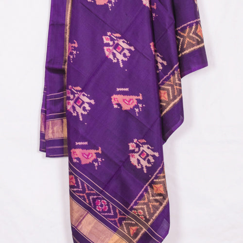 Purple Patola Mulberry Silk Dupatta