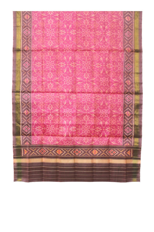 Pink Mauve Patola Mulberry Silk Dupatta