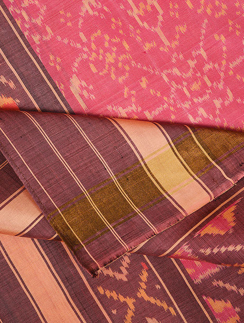 Pink Mauve Patola Mulberry Silk Dupatta