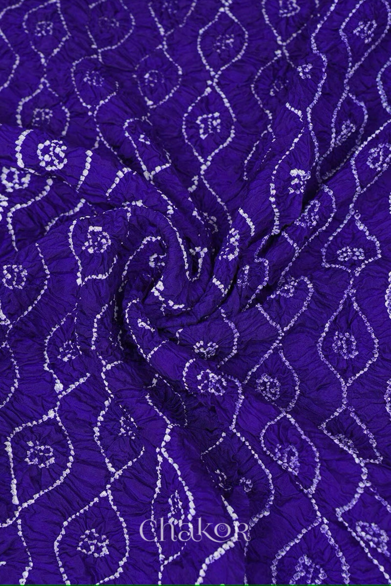 Purple Bandhani Mulberry Silk Dupatta