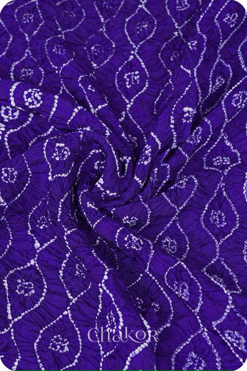 Purple Bandhani Mulberry Silk Dupatta