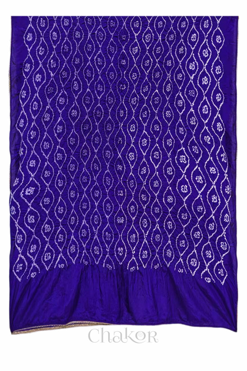 Purple Bandhani Mulberry Silk Dupatta