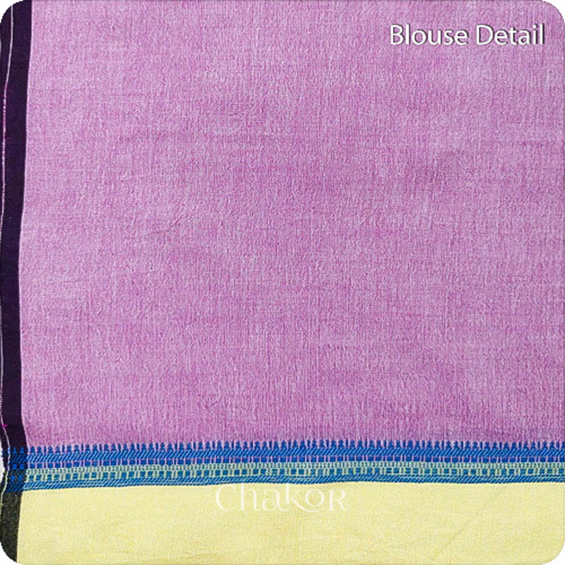 Handloom Yellow Bhujodi Cotton Saree by Chakor.